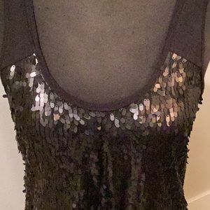 Holiday black Kenar tank jeweled on front